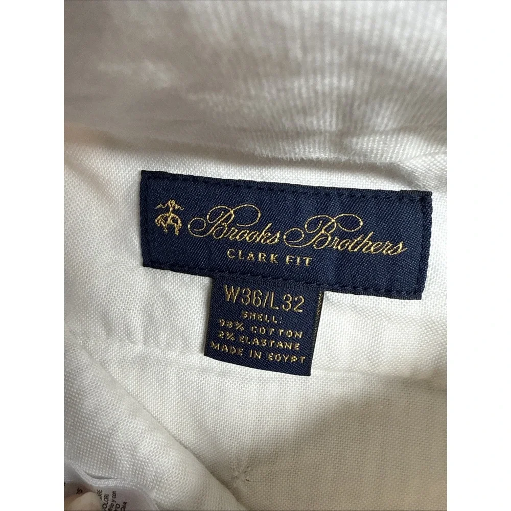 Brooks Brothers 36x32 Yellow Pinstriped Flat Front Clark Light WeightChino Pants